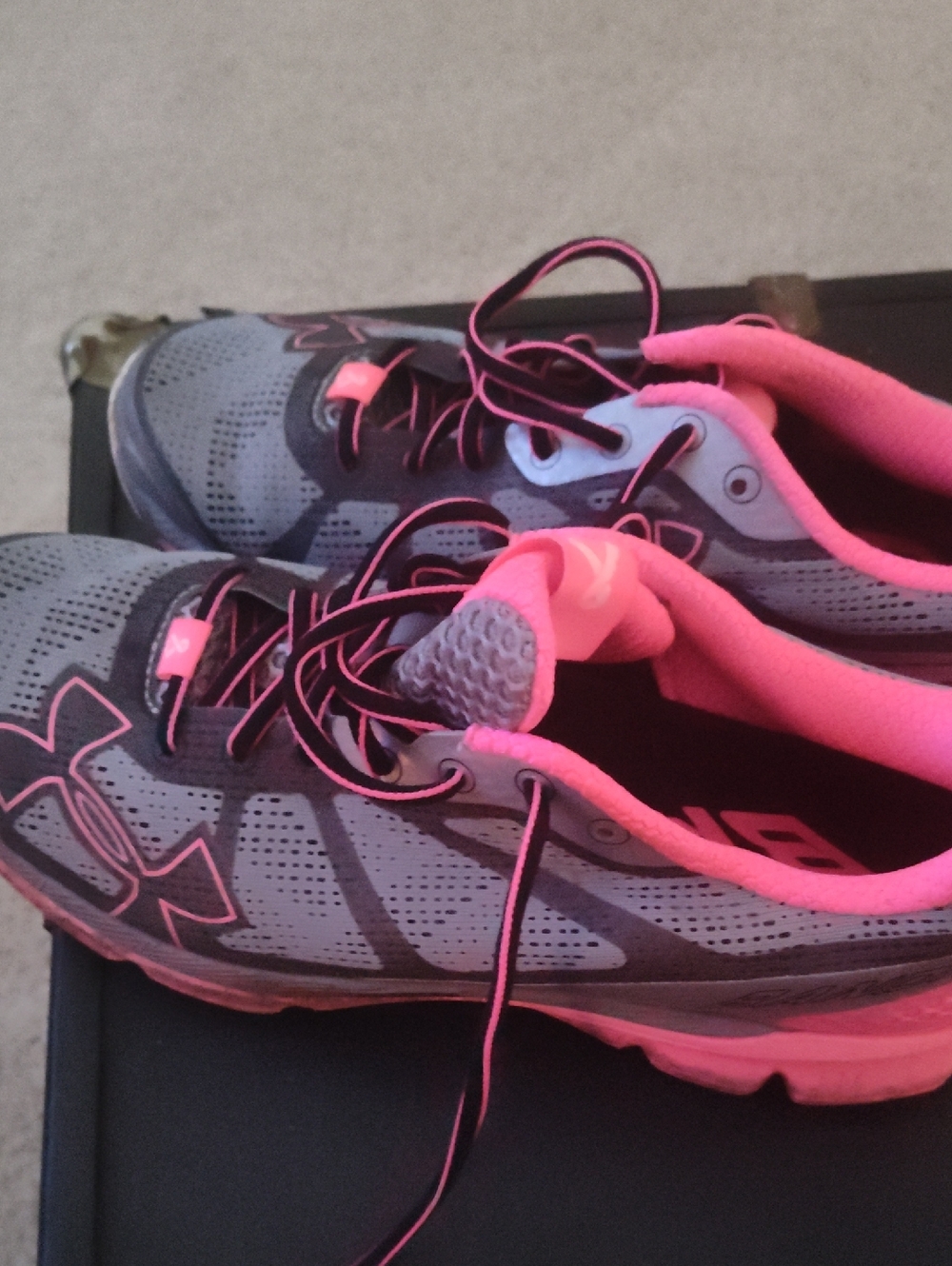 Under Armour Women's Gray and Pink Athletic Running Sneakers